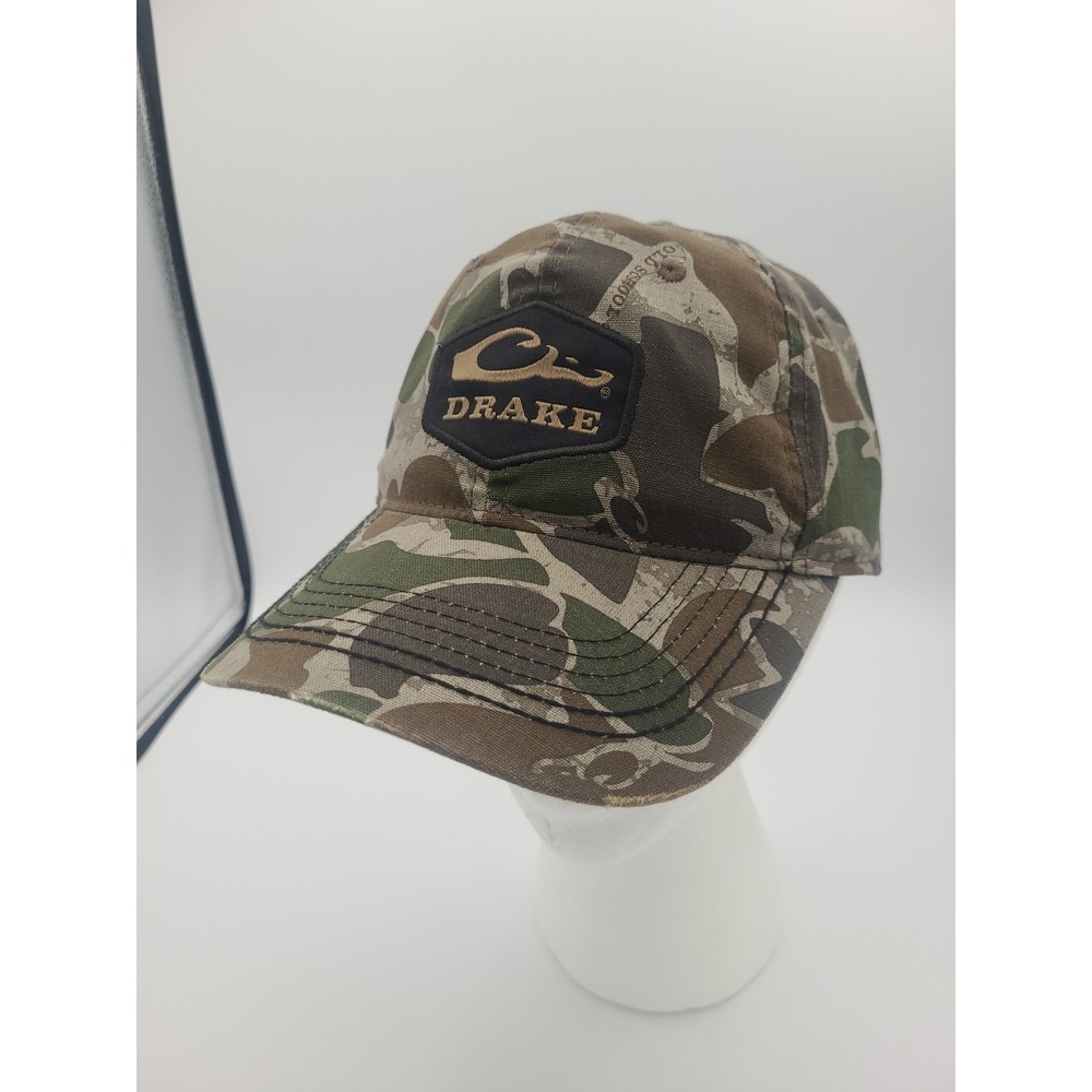 Drake Waterfowl Men's Hunting Camo Hat‎ Cap  Hex Patch Snap Back Old School
